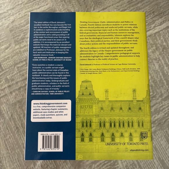 Thinking Government: Public Administration and Politics in Canada - Picture 2 of 3